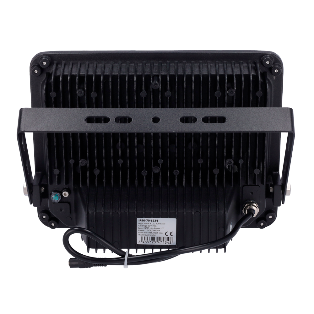 Foco infrarrojo de alcance 110 m - Apertura del haz 45° - Iluminación por LEDs de 850 nm - 24 Lámparas Cerámicas IR - Impermeable IP66
