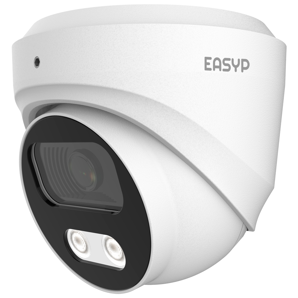 EASY-P - Cámara Turret IP AI - Resolución 4 Megapíxel (2688x1512) - Lente Motorizada 2.8 mm | IR 25m - AI: Clasificación de humano - Impermeabilidad IP67 | PoE (IEEE802.3af) | P2P