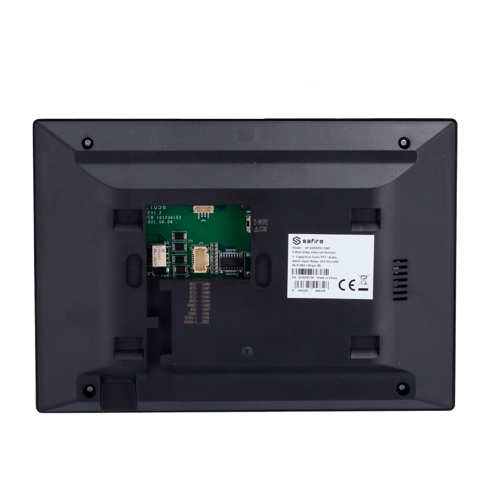 Monitor videoportero - Pantalla TFT de 7" - Audio bidireccional - 2 hilos, WiFi, SIP - Ranura para tarjeta microSD hasta 32GB - Montaje en superficie