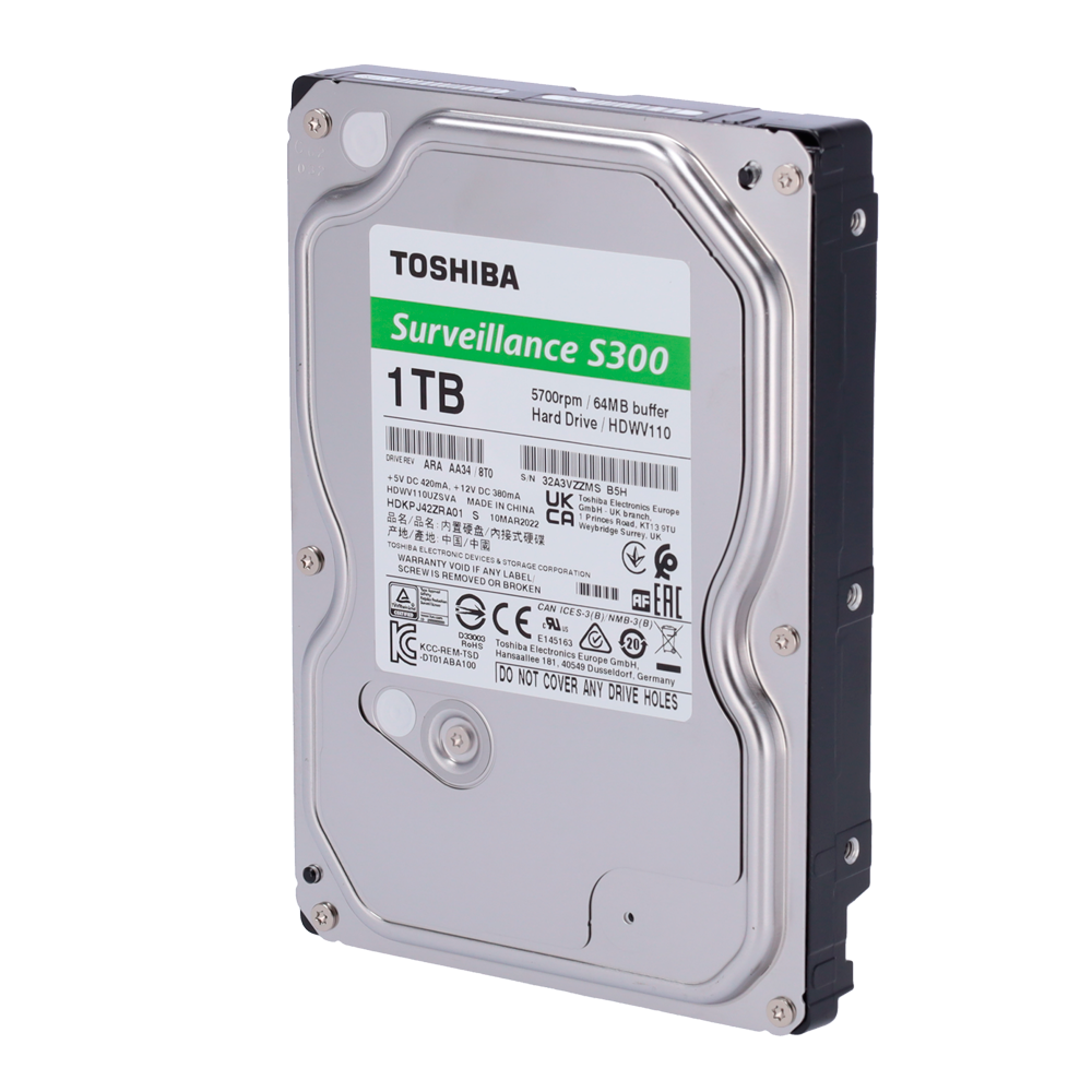 Pack di dischi duri - 10 unità - Western Digital - WD10PURX - 1 TB di immagazzinamento - Speciale per TVCC