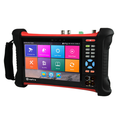 Tester TVCC Multitasking - Supporta telecamere HDTVI, HDCVI, AHD, CVBS e IP (4K) - Schermo LCD colore 7" - Test video, audio, cavi UTP e TDR - Batteria incorporata 5000 mAh - Connessione WiFi / Multimetro digitale
