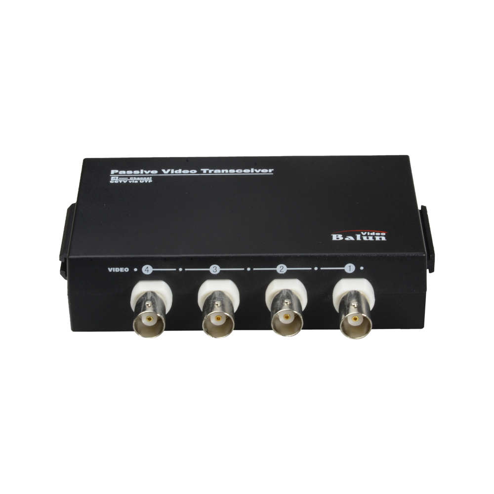 Video Balun per HDTVI / HDCVI / AHD /CVBS - 4 canali passivi - Include 4 BA612P-HAC - Connessione BNC e RJ45 - Distanza: 180 ~ 440 m