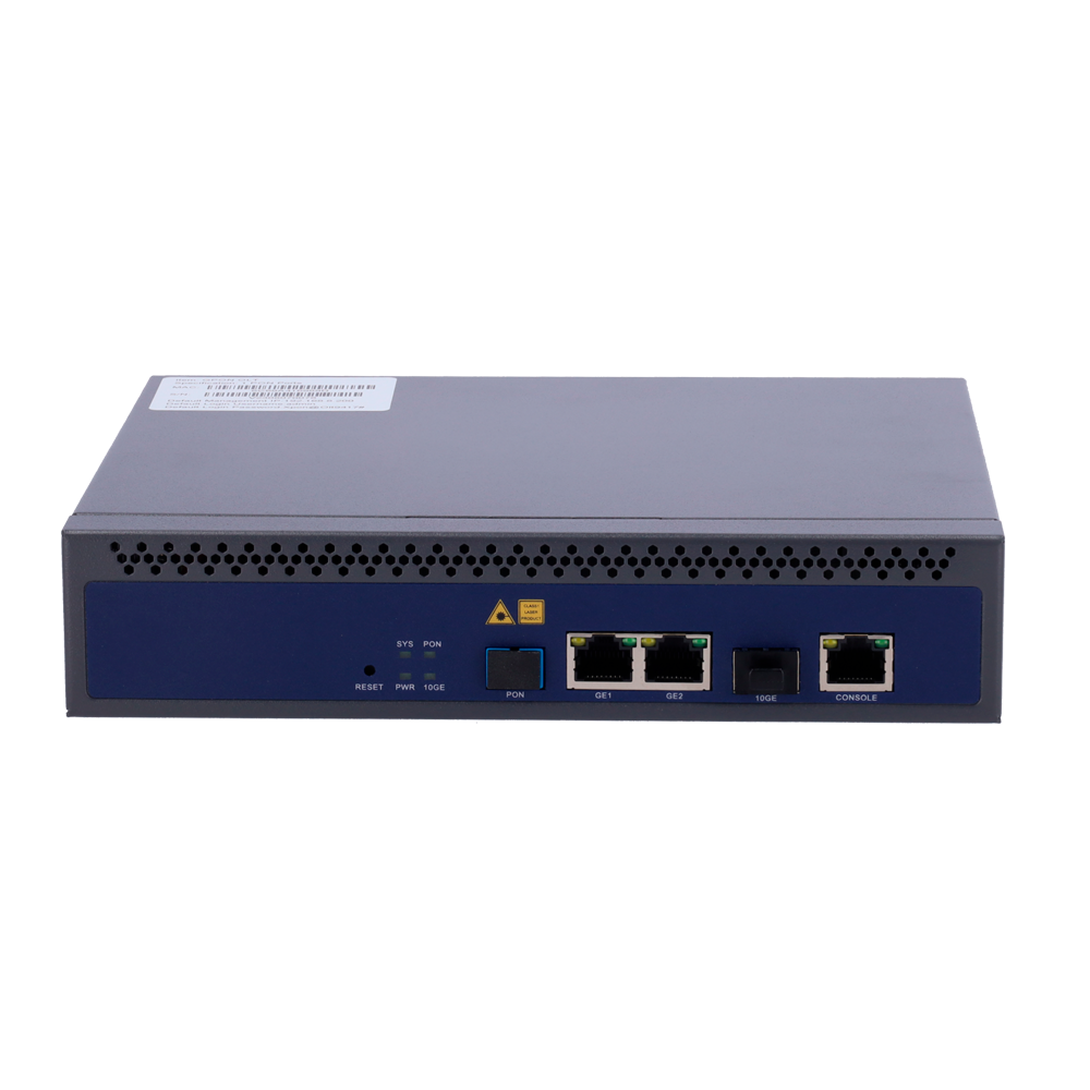 White Label OLT 1 Porta PON - Splitting fino a 128 ONT - Velocità di upload/download 1,25Gbps/2,5Gbps - Distanza di trasmissione fino a 20Km - 2 Porte RJ45 e 1 Porta SFP+ 10Gbps - Porta Console