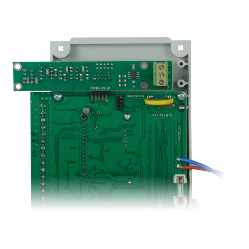 Modulo di comunicazione DMTECH - Comunicazione per RS485 - Alimentato dalla centrale - Necessario per l'installazione di DMT-FP9000R - Permette di collegare le centrali a un ripetitore di controllo