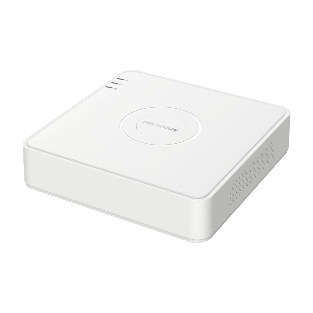 Hikvision - Gama VALUE - NVR para cámaras IP - 4 CH vídeo PoE 36 W / Resolución máxima 4 Mp - Ancho de banda 40 Mbps - Permite 1 disco duro