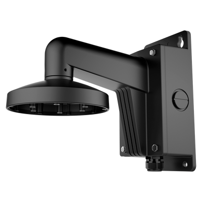 Staffa a parete - Scatola di giunzione - Adatto per esterni - Compatibile con Hiwatch Hikvision - Passacavo - Colore Nero