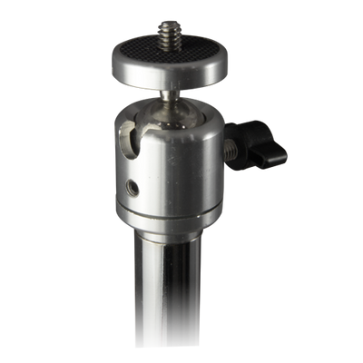 Supporto con pedana per telecamera - Estensibile 99~135 cm - Rotula rotazione 360º - Occhielli a sezione passacavi - Base circolare