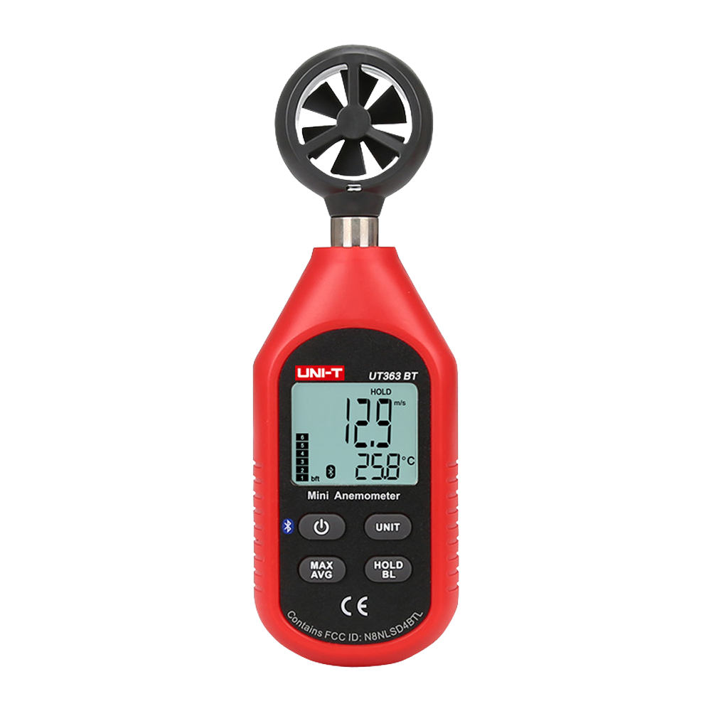 Anemometro portatile di tipo split - Sensore di velocità del vento ad alta precisione - Sensore di temperatura - Spegnimento automatico - Connessione all'APP tramite Bluetooth - Display LCD retroilluminato