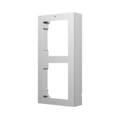 Supporto modulare da parete - Per 2 moduli - Specifico per i videocitofoni Hikvision - Compatibile con i moduli Hikvision - Alloggiamento in alluminio di qualità arronautica - Pannello fabbricato in acero inossidabile