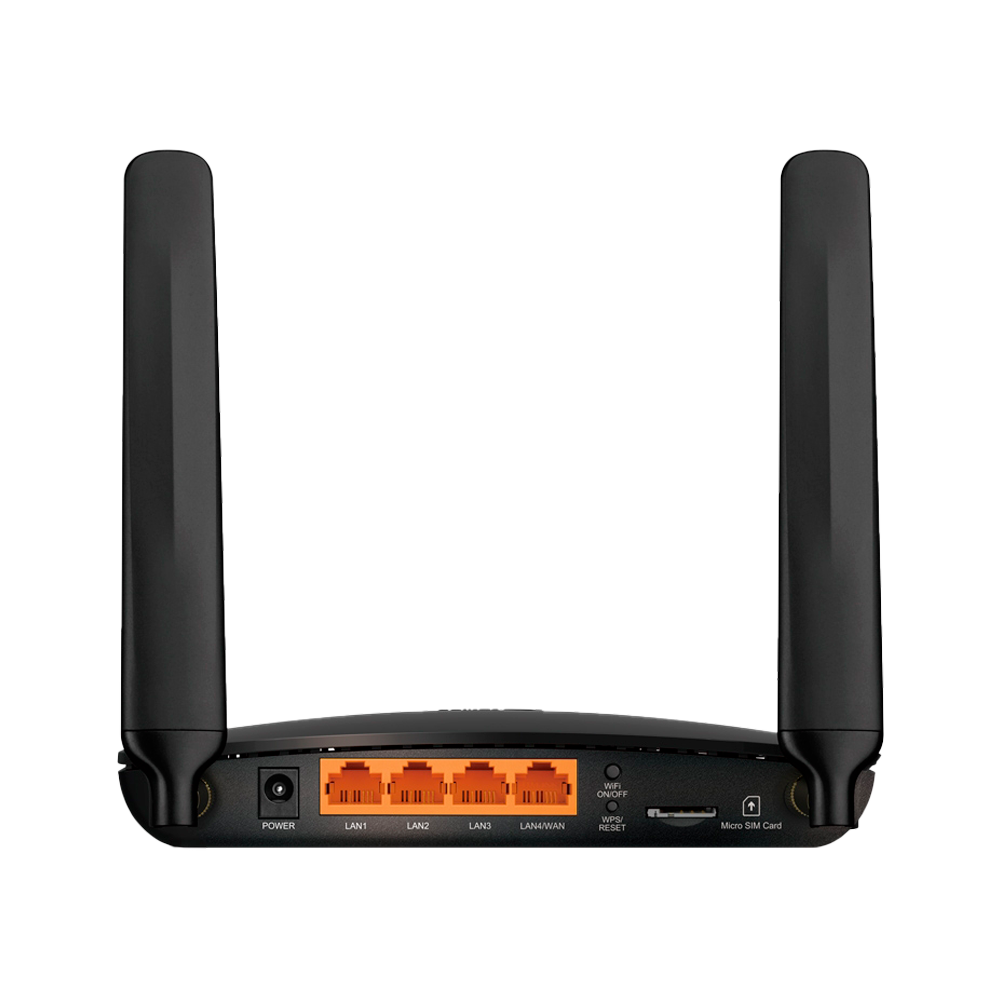 TP-LINK - Router 4G LTE - Connessione Wifi a 300 Mbps - Velocità di download fino a 150 Mbps - Velocità di upload fino a 50 Mbps - Comunicazione mediante scheda SIM