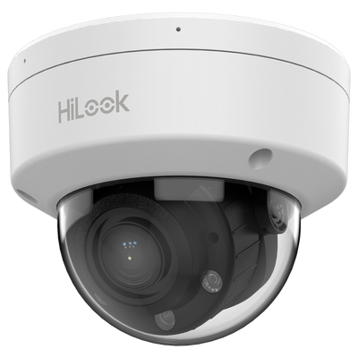 HiLook - Telecamera Dome IP - Risoluzione 6 Megapixel (3200x1800) - Ottica varifocale motorizzata 2.8~12 mm | Microfono - Luce ibrida 30 m | PoE IEEE802.3af | MicroSD - Rilevamento del movimento 2.0 | IP67 | IK10