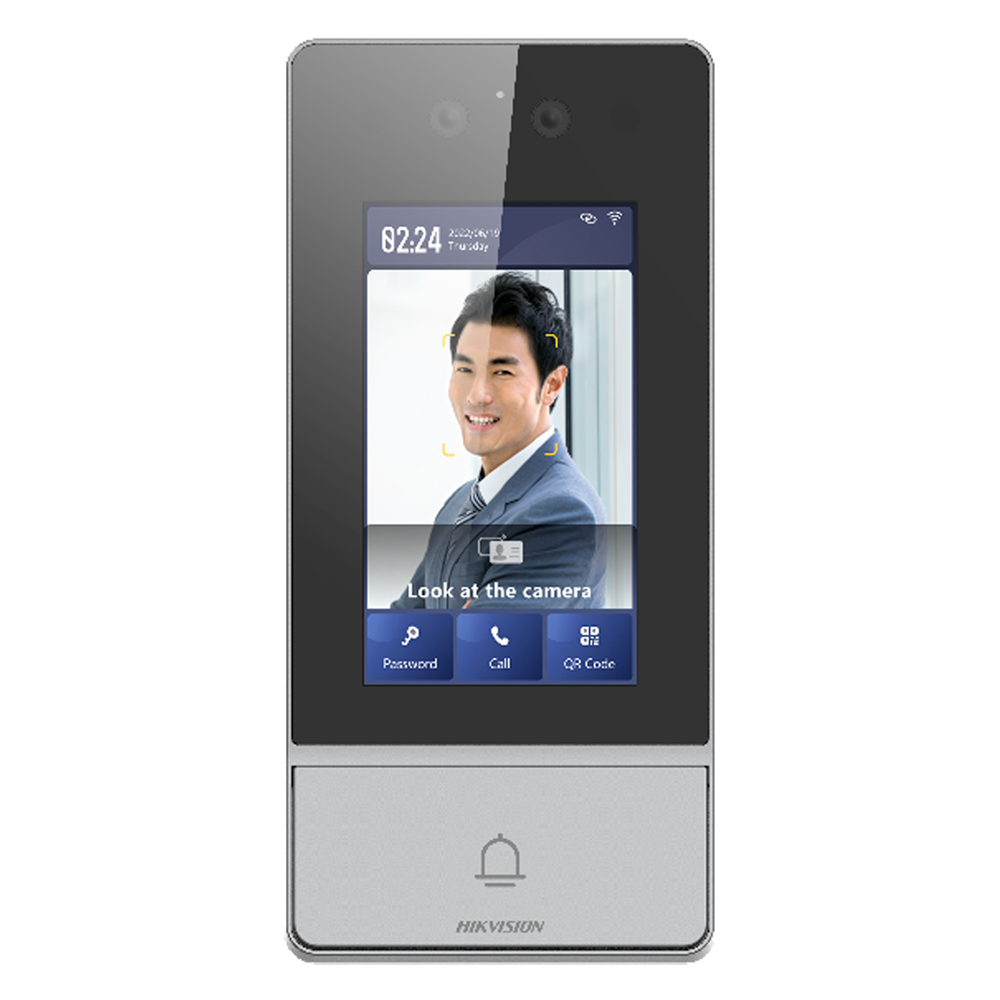 Videoportero IP WiFi - Cámara 2 Mpx | Audio bidireccional - Facial, tarjeta MF, QR y PIN | 2 relés - App móvil a través de monitor - Pantalla IPS 4.3" táctil | IP65, IK08 - Montaje en superficie | PoE
