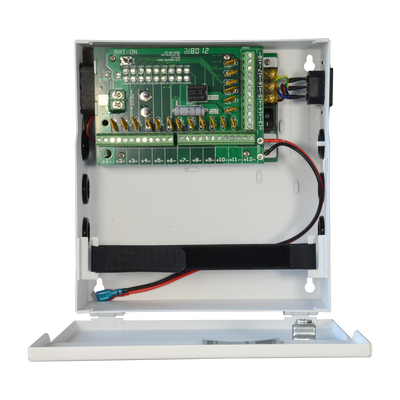 Power distribution box - 1 AC 110V ~ 220V input - 18 copper twisted pair outputs - PTC resettable fuse protection - Output voltage 12V / 250W - UPS function (SAI)