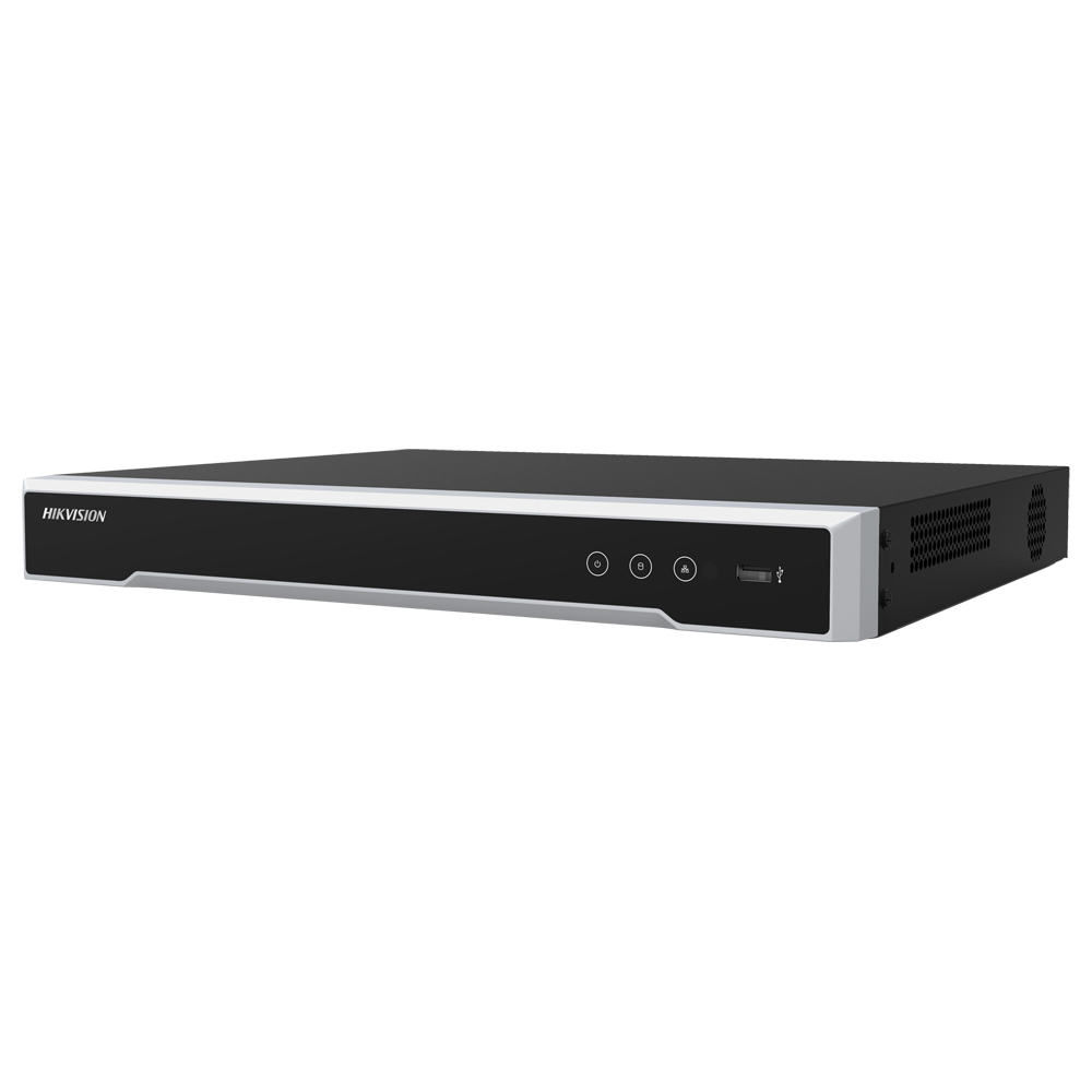 Hikvision - Gama PRO - Grabador NVR 8 CH IP PoE 80 W - Resolución máxima 8Mpx@1ch - Ancho de banda 80 Mbps | Admite 2 discos duros - Detección de movimiento 2.0 4 canales