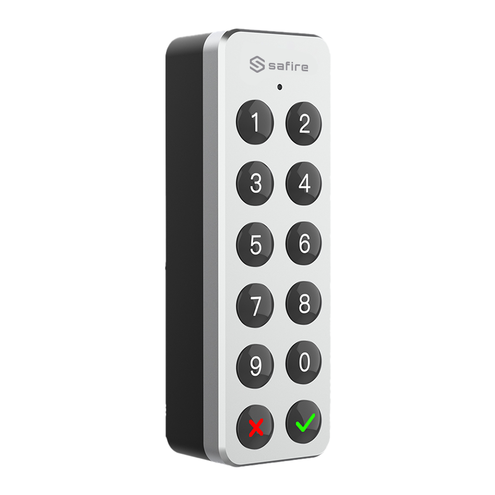 Accessorio per tastiera - Compatibile con SF-SMARTLOCK-BT e SF-SLRELAY-BT - Apertura e chiusura da remoto della serratura e del relè - Apertura tramite tastiera - Codici monouso o temporanei - Alimentazione con due pile AA o microUSB