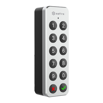 Accessorio per tastiera - Compatibile con SF-SMARTLOCK-BT e SF-SLRELAY-BT - Apertura e chiusura da remoto della serratura e del relè - Apertura tramite tastiera - Codici monouso o temporanei - Alimentazione con due pile AA o microUSB