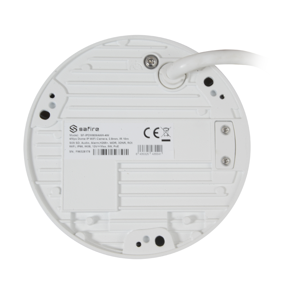 Telecamere Dome Safire IP - 1/3” 4 Megapixel Progressive CMOS - 2688 x 1520 - Compressione H.265+ - WiFi / Audio / Microfono / Allarmi - WDR (120dB) / ICR