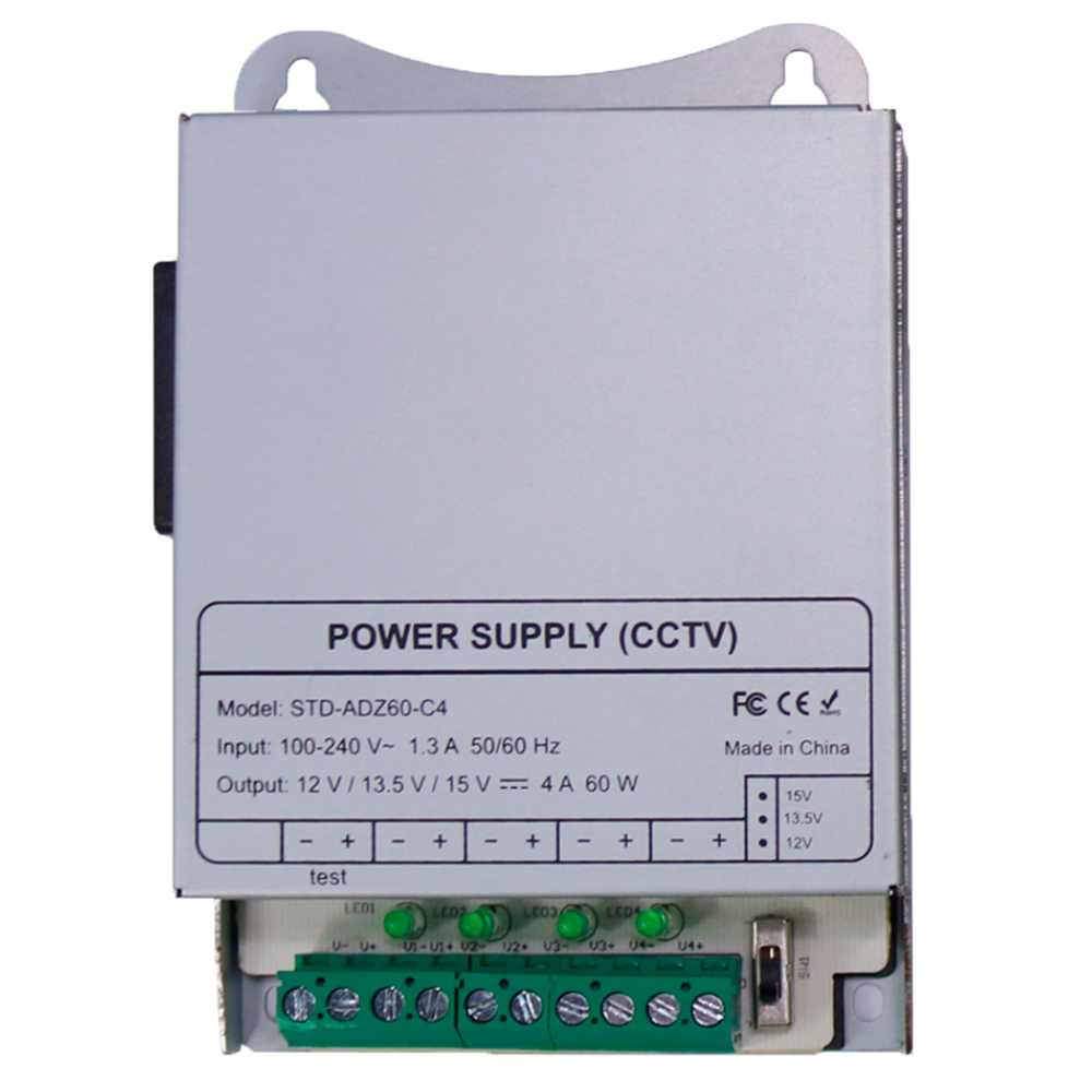 Alimentatore a commutazione - uscita DC 12 V 5 A / 60 W - 8 uscite - Voltaggio in entrata 100 V ~ 240 V - 33 (I) x 122 (P) x 83 (H) mm - Montaggio su guida DIN