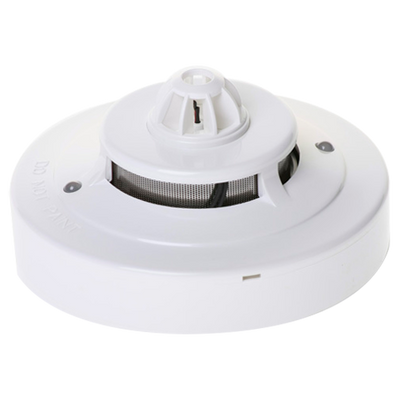 Rivelatore convenzionale ottico termico per incendi - Certificato EN54 parte 5-7 - Allarme a doppio LED per la visualizzazione da qualsiasi luogo - Realizzato in materiale ABS resistente al calore - Non include base - Base intercambiabile con tutta la gam
