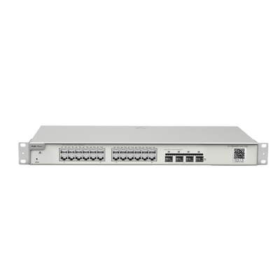 Reyee Switch Cloud Layer  2+ - 24 porte RJ45 Gigabit - 4 porte SFP+ 10 Gbps - Static LAG/DHCP Snooping/IGMP Snooping/Port Mirroring - VLAN/Port Isolation/STP/RSTP/ACL/QoS - Montaggio su rack