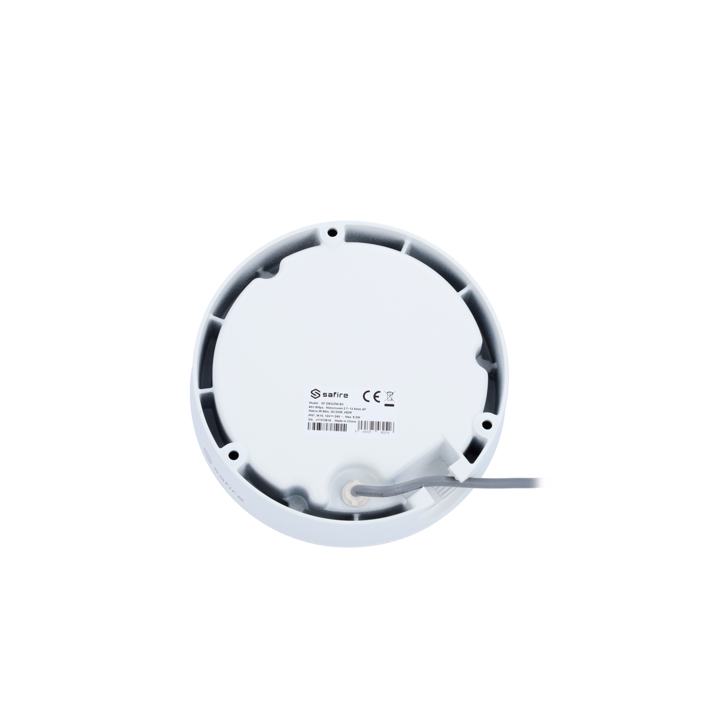 Cámara Domo Varifocal Safire Gama ULTRA - CMOS 8,29 Megapixel Alto Rendimiento - Lente Motorizada 2.7~13.5 mm - Matriz LED Distancia IR 60 m - En coaxial - Estanca IP67