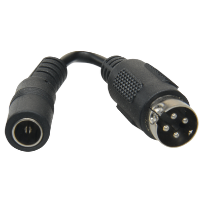 Adattatore DC - 105 mm di lunghezza - Connettore Mini Din femmina - Connettore maschio standard - Adatta alimentatore standard - Per videoregistratori SAFIRE