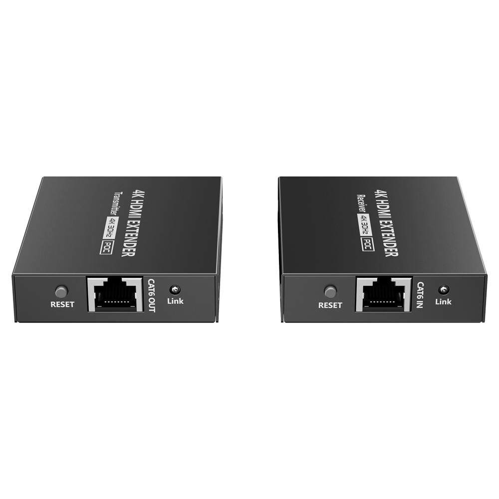 Extender attivo HDMI - Trasmettitore e ricevitore - Distanza 70 m - Su cavo UTP Cat 7 - Fino a 4K - Alimentazione DC 5 V
