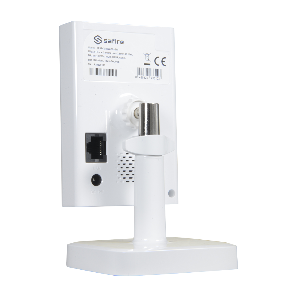 Cámara IP Wifi de 2 Megapíxeles con PIR - CMOS de Scan Progresivo 1/2.7" - Compresión H.265+ - Detector PIR Real - 1 LED IR Alcance 10 m / Audio - WEB, Software CMS, Smartphone y NVR