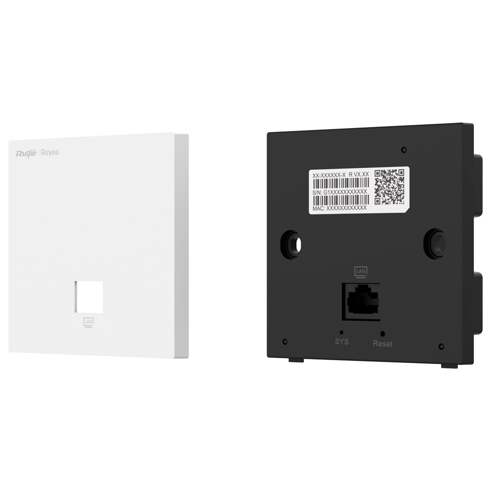 Reyee - Wall AP Omnidirectional Wi-Fi 5 - Supports 802.11 b/g/n/ac Wave 1 and 2 2.4GHz and 5GHz - Transmission speed up to 1267 Mbps - 2x RJ45 Gigabit ports - Mechanical installation