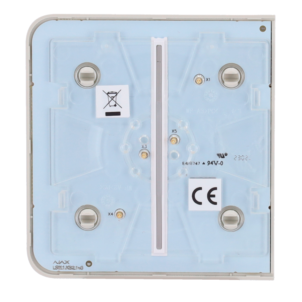 Ajax - LightSwitch SideButton - Pannello tattile per doppio interruttore della luce - Compatibile con AJ-LIGHTCORE-2G - Retroilluminazione a LED - Pannello tattile laterale senza contatto - Colore grigio ostrica