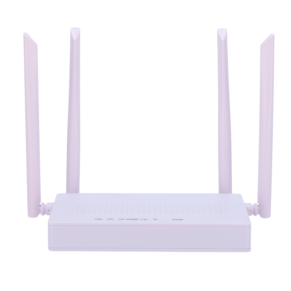 Marca Blanca Router ONT Wi-Fi 5 AC1300 - 4 Puertos LAN RJ45 10/100Mbps - 1 Puerto LAN/WAN RJ45 10/100/1000Mbps - 802.11ac 2x2 doble banda 2.4 y 5GHz - Control Parental, Red de Invitados, EasyMesh - Diseñado para crea una red Mesh completa