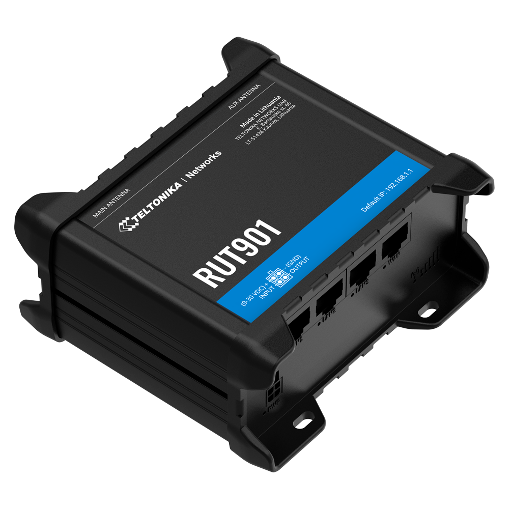 Teltonika Router 4G Industrial - 4 puertos Ethernet RJ45 Fast Ethernet - Dual SIM 4G (LTE) Cat 4 hasta 150Mbps - 1x Entrada + 1x Salida Digital - Wi-Fi 802.11b/g/n 2.4GHz -