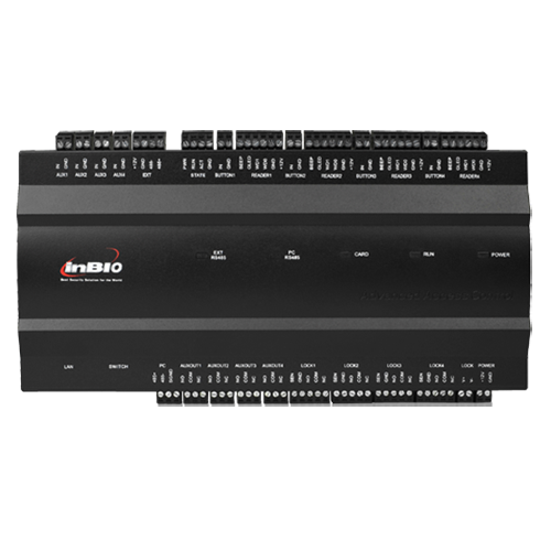 Controlador de acceso biométrico - Acceso mediante huella, tarjeta o contraseña - Comunicación TCP/IP | RS485 - 4 lectores Wiegand | 8 lectores RS485 - Salida de relé para 4 puertas - Software ZKBioAccess
