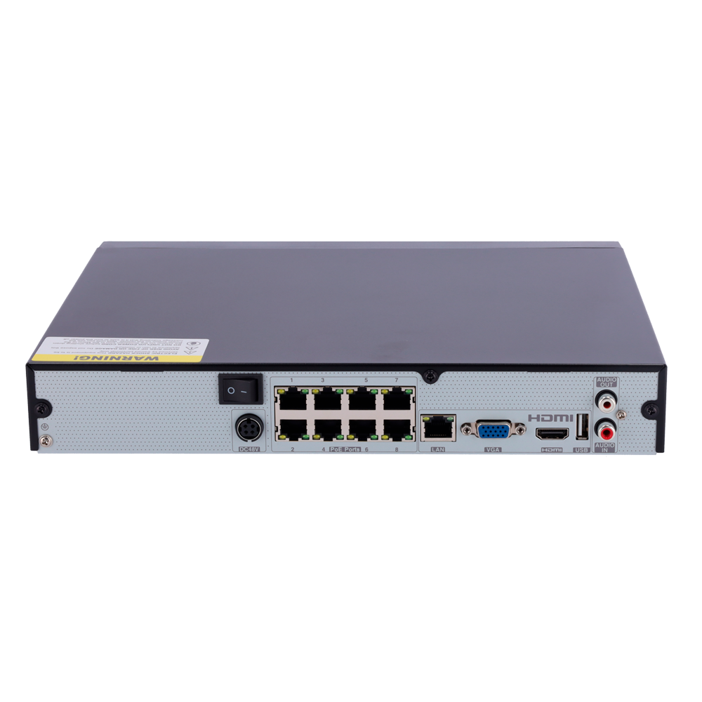 Safire Smart - Grabador de vídeo NVR para cámaras IP gama B1 - Vídeo 8CH PoE 96W / Compresión H.265 - Resolución hasta 8Mpx / Ancho de banda 80Mbps - Salida HDMI 4K y VGA - Soporta eventos VCA de cámaras IP / Función POS