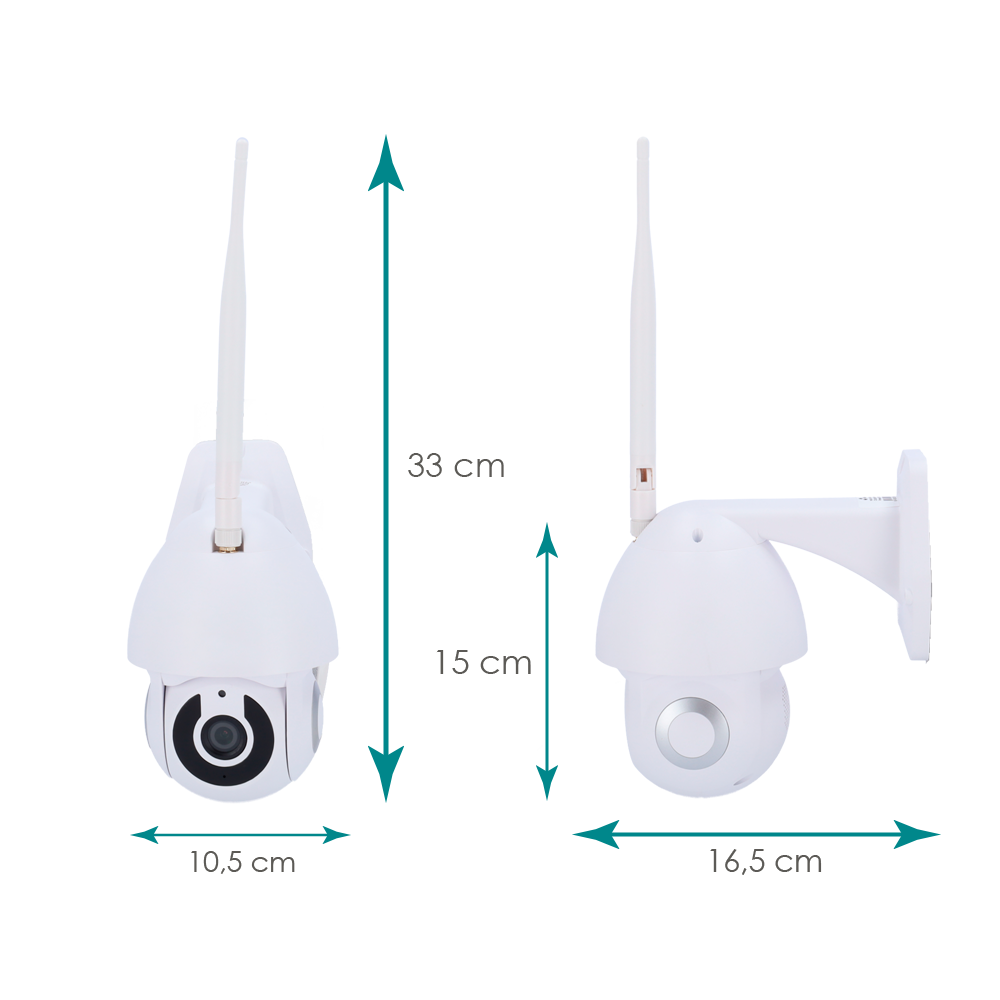 Cámara Tuya Smart 2K - Wifi 2,4 GHz - Apta para exteriores | IR hasta 10m - Control PT motorizado / Autotracking - Grabación en tarjeta MicroSD o Cloud - Compatible con TUYA Smart / Google / Alexa