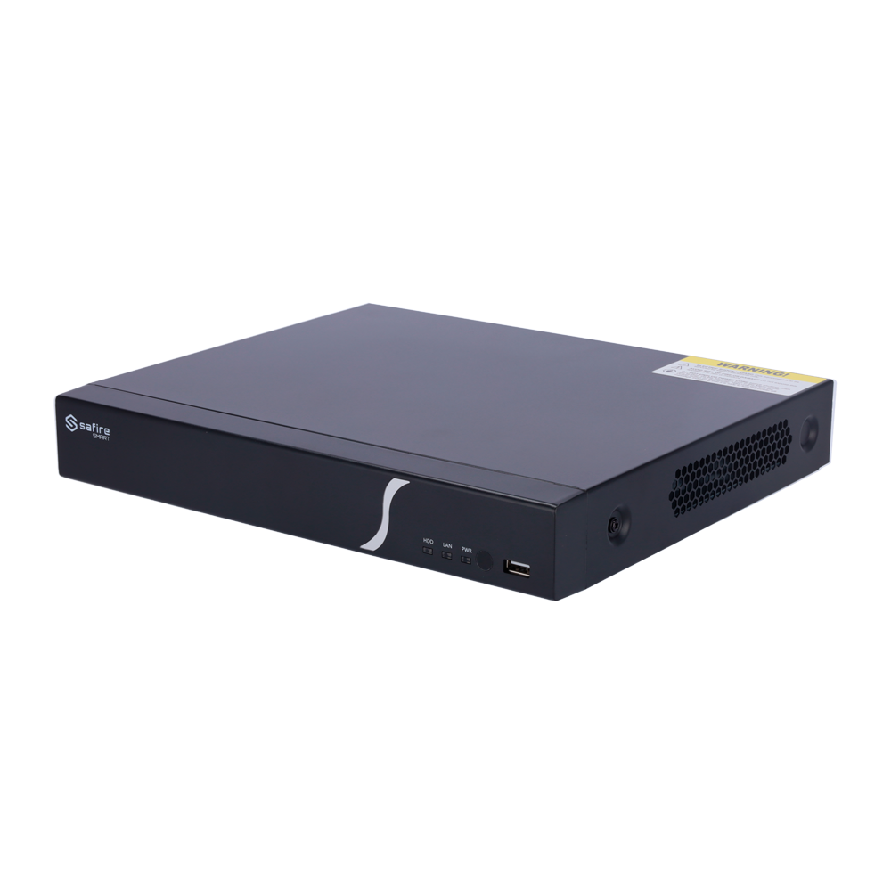 Safire Smart - Grabador de vídeo NVR para cámaras IP gama B1 - Vídeo 4 CH PoE 40W / Compresión H.265 - Resolución hasta 8Mpx / Ancho de banda 40Mbps - Salida HDMI 4K y VGA - Soporta eventos VCA de cámaras IP / Función POS