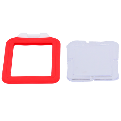 Porta-tarjetas - Disposición vertical - Láminas de plástico protectoras - Fabricado en silicona - Color rojo