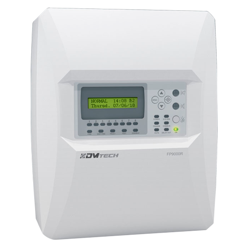 Ripetitore di controllo DMTECH - 2 Uscita sirena - 2 uscite di allarme e guasto e 2 uscite relé configurabili - Permette fino a 8 centrali collegate - Modulo necessario DMT-M9000-485 - Schermo LCD e menu di programmazione avanzati