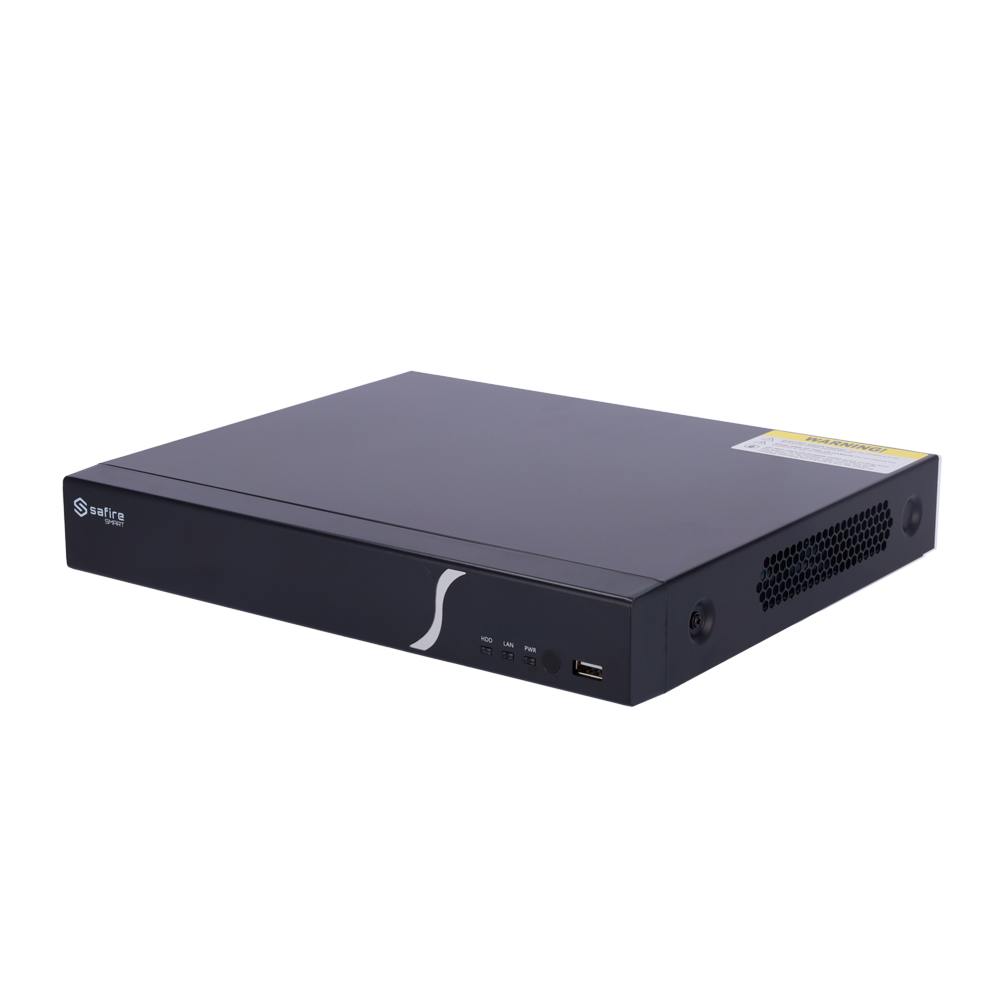Safire Smart - Grabador de vídeo NVR para cámaras IP gama B1 - Vídeo de 16 CH / Compresión H.265+ - Resolución hasta 8Mpx / Ancho de banda 112Mbps - Salida HDMI 4K y VGA / 1HDD - Soporta eventos VCA de cámaras IP / Función POS