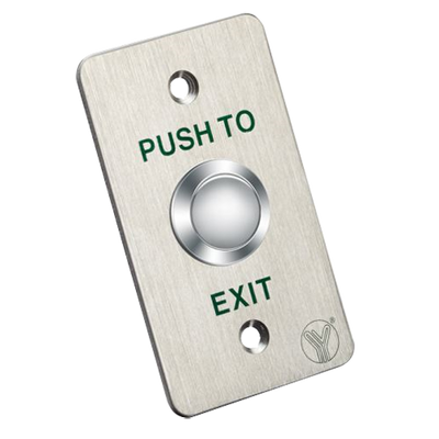 Pulsante di liberazione porta - Doppia funzione: NO/NC - Ad incastro - Misure 86x50x29 mm - Uso professionale - Finitura in acciaio inossidabile