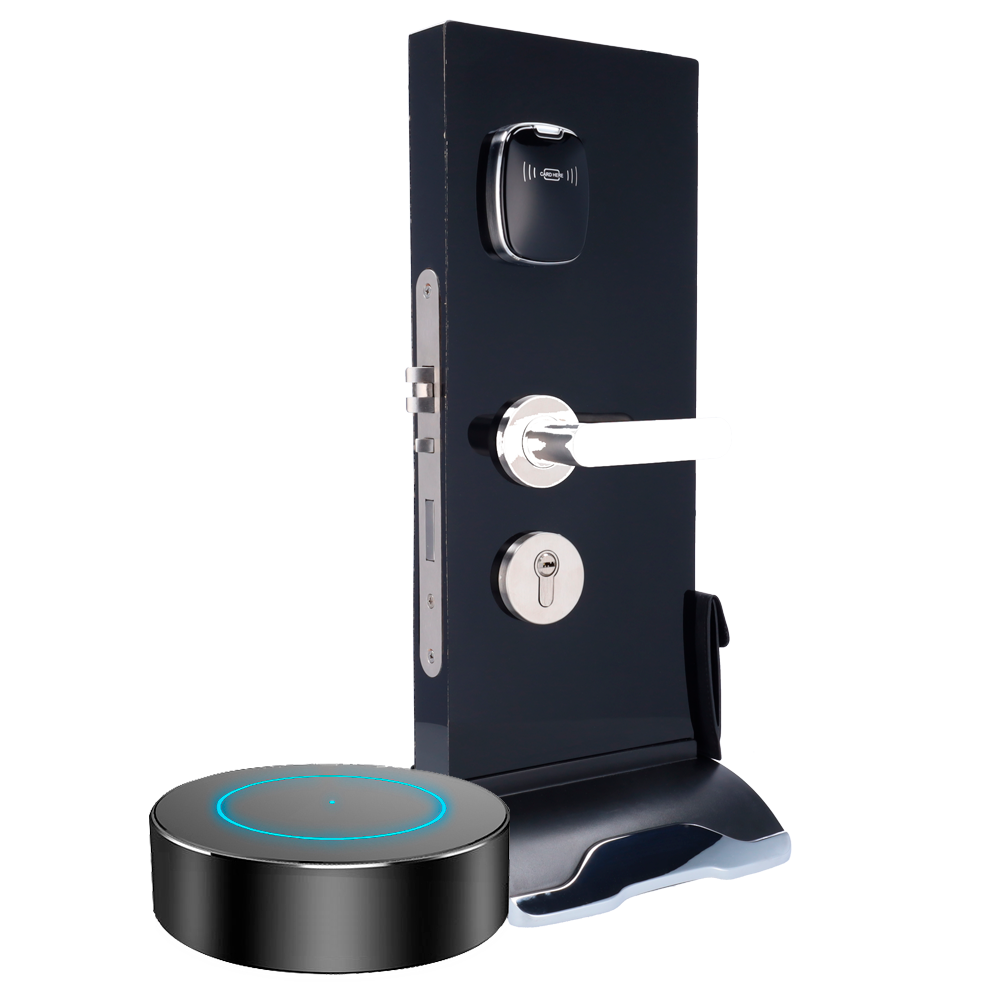 Soporte expositor - Cerradura para hotel - Lector de tarjetas | Llaves físicas - Software gratuito para sistema de cerradura de hotel - Plug & Play - Pedestal: 485 mm (Al) x 195 mm (An) x 220 mm (Fo)