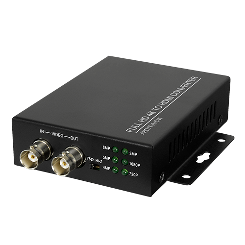 Conversor BNC a HDMI - 1 entrada BNC - 1 salida HDMI 1080p - 1 salida BNC (bucle con entrada BNC) - Resolución de salida 1080p - Resolución de entrada de vídeo hasta 8 Mpx