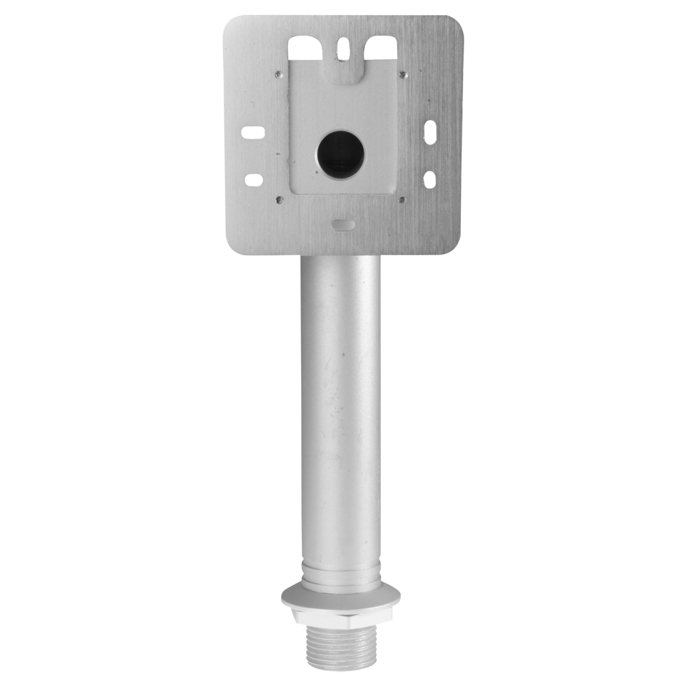 Access control turnstile support - Universal plate with adapter holes - Composed of two elements - Compatible with Safire devices - Measurements: 214.5mm (Al) x 45mm (An) x 27mm (Fo) - Made in aluminum