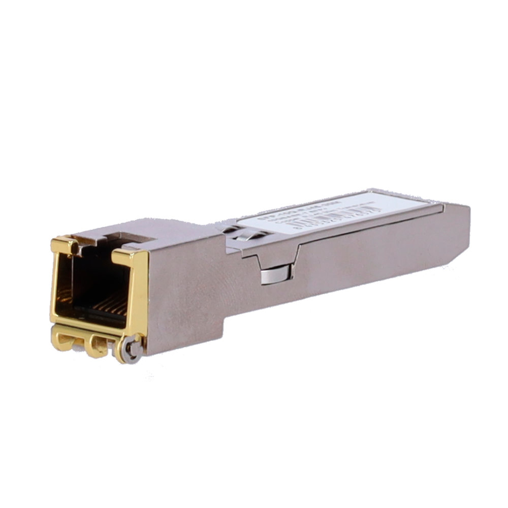 Módulo transceptor SFP+ - Puerto cobre con conector RJ45 - Velocidades soportadas 10/5/2,5/1Gbps - Hasta 30m de distancia a 10Gbps - Normativa Eficiencia IEEE 802.3az - Carcasa Metálica