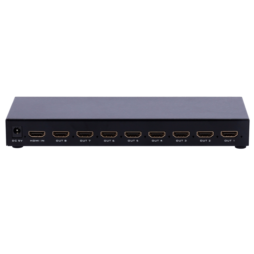 Moltiplicatore di segnale HDMI - 1 ingresso HDMI - 8 uscite HDMI - Fino a 4K*2 - Lunghezza massima in uscita 25 m - Alimentazione DC 5 V