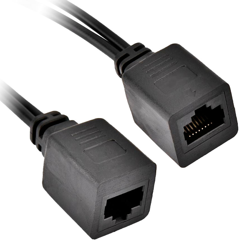 Iniettore e Splitter PoE passivo - Richiede l'utilizzo della coppia inclusa - Ingresso e uscita fino a 48 V - Connettori RJ45 e connettore di alimentazione - Fino a 100 metri UTP - Colore nero