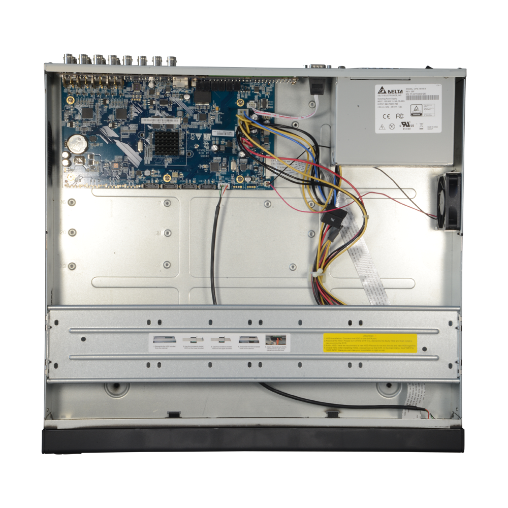 Videoregistratore digitale HDCVI - 8 CH HDCVI o CVBS / 4 CH audio / 2 CH IP - 720p (25FPS) / IP 1080p - Entrate/Uscite allarmi - Uscita VGA e HDMI Full HD - Ammette 4 hard disk