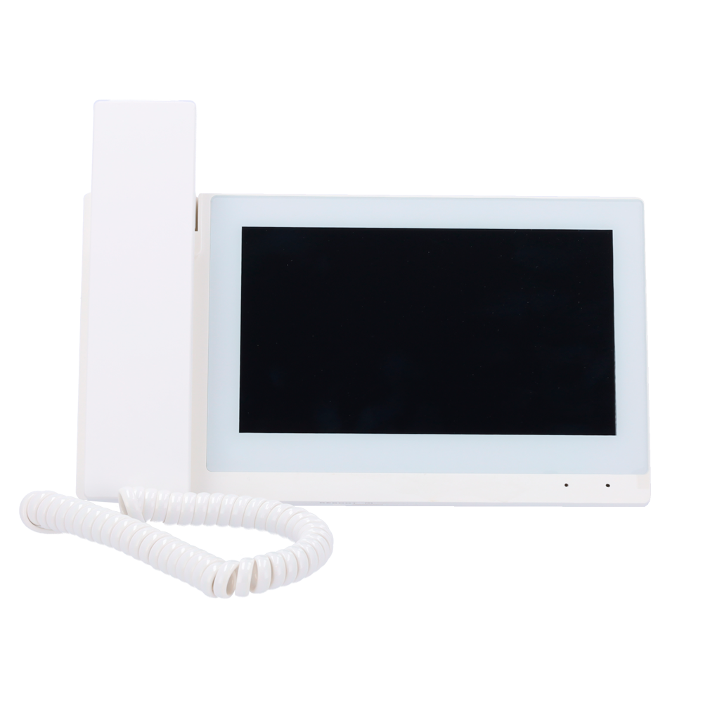 Monitor per Videocitofoni - Schermo TFT di 7" - Audio bidirezionale e chiamate tra dispositivi - TCP / IP, RS485 e WiFi - Slot MicroSD | 6 Entrate allarme - Montaggio in superficie