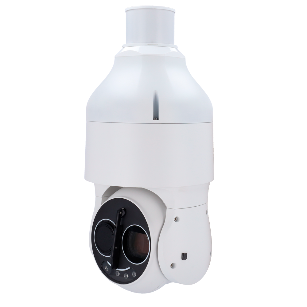 InfiRay speed dome bispectrum & panoramica SR466 - Sensore termico 640x512 VOx non raffreddato 12μm - Sensibilità termica ≤40mK@25°C,F#1.0,25Hz - Sensore visibile 1/1.8" 4Mpx CMOS - Ottica termica 50mm - Ottica visibile 6.5~240mm (zoom 37X)