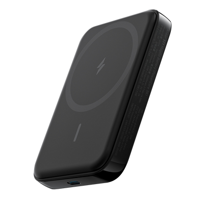 Anker - Power bank magnetico e wirelesso con LED - Capacità 5000mAh - Ricarica veloce PD12W - Ingressi USB-C, Uscite USB-C, Wireless - Ricarica di 2 dispositivi contemporaneamente